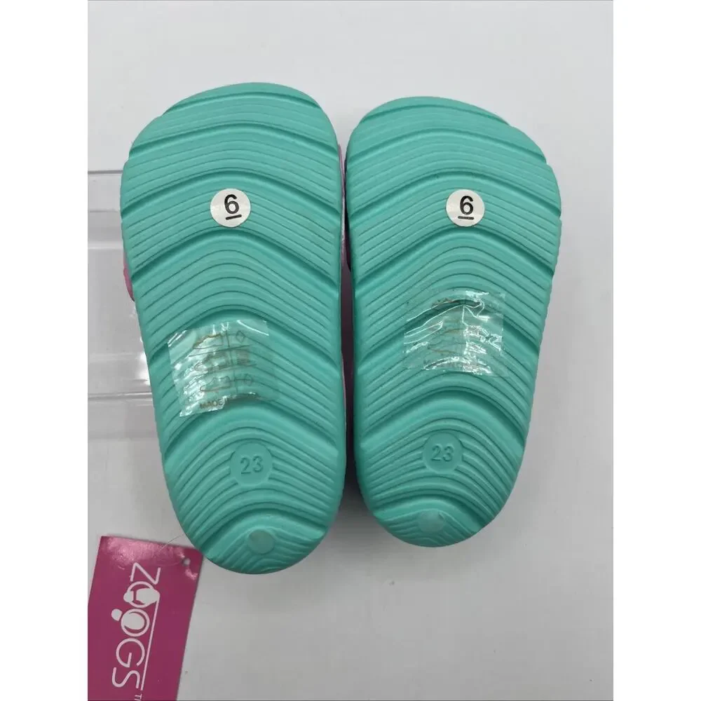 Zoogs Toddler Girls Water Sandals Size 6 Pink Teal Unicorn Beach Pool Summer NWT